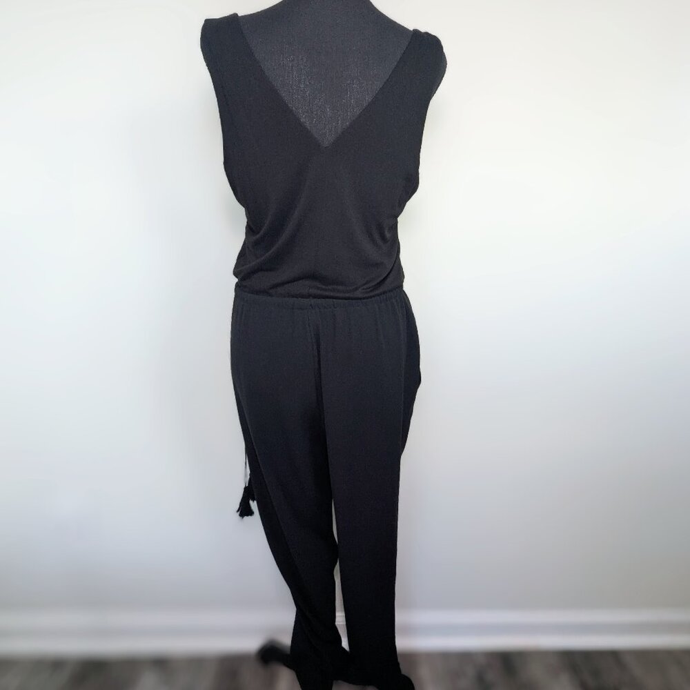 Ann Taylor LOFT Petite | 4P | Jumpsuit Pockets VNeck Drawstring Waist Sleeveless - Picture 4 of 4